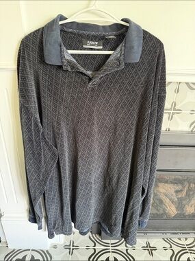 Arrow Men's Long-Sleeve Polo in Charcoal and Slate